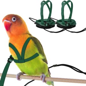 HOKABLE Bird Harness Soft Satin Anti Bite Training Leash-0