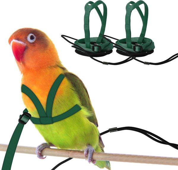 HOKABLE Bird Harness Soft Satin Anti Bite Training Leash-0