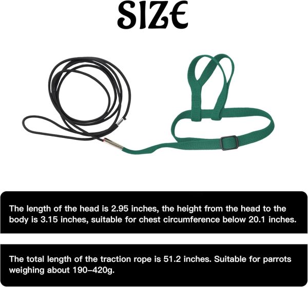 HOKABLE Bird Harness Soft Satin Anti Bite Training Leash-4