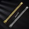 DKJEkdje Cat Chain Collar Cuban Link Rhinestones Gold Silver-1