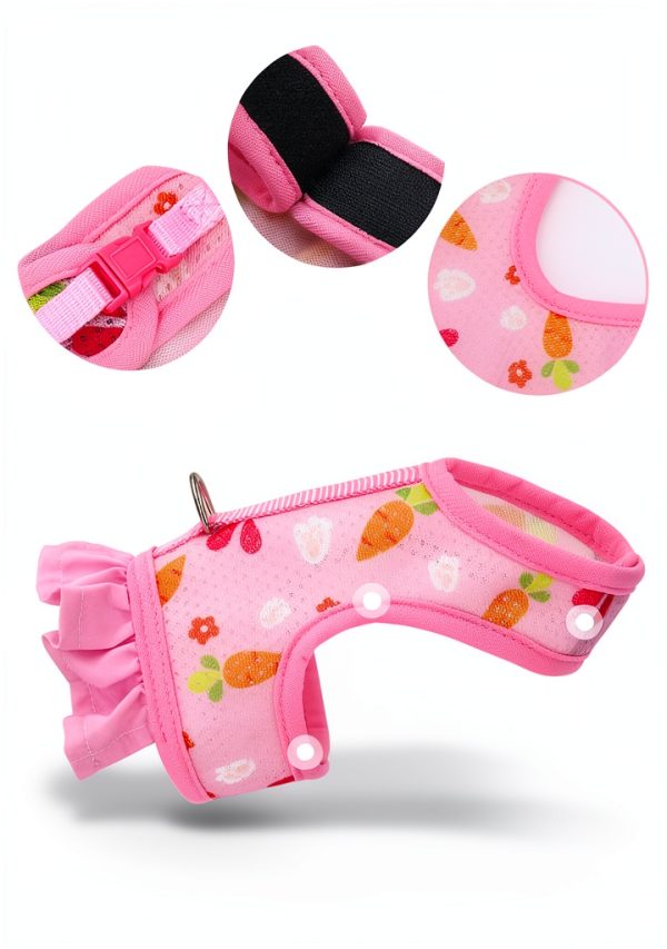 YOUALSO Rabbit Harness Soft Mesh Cute Carrot Design-3