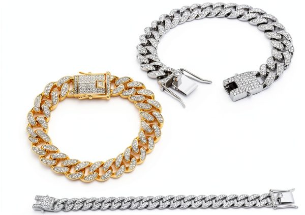 DKJEkdje Cat Collar Cuban Link Rhinestone Pet Accessory-4