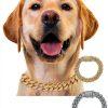 DKJEkdje Pet Chain Collar Cuban Link Rhinestone Design-5