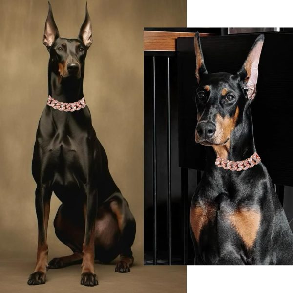 Khendyogn Dog Chain Collar Zinc Alloy Diamond Small Pets-1