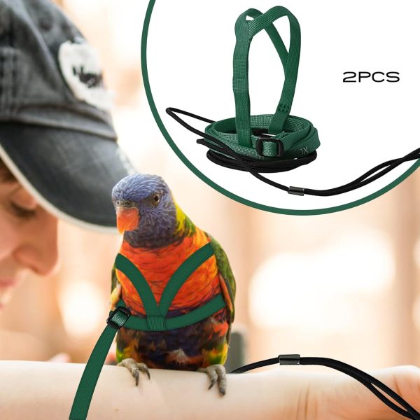 HOKABLE Bird Harness Soft Satin Anti Bite Training Leash-1