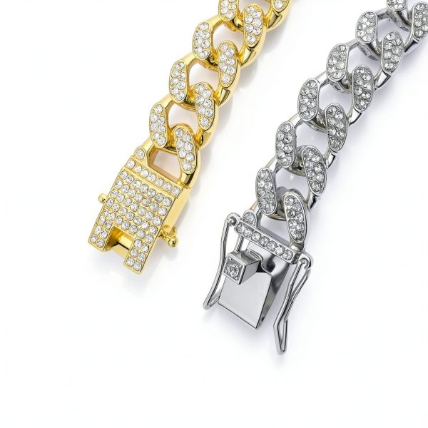 DKJEkdje Pet Chain Collar Cuban Link Rhinestone Design-2