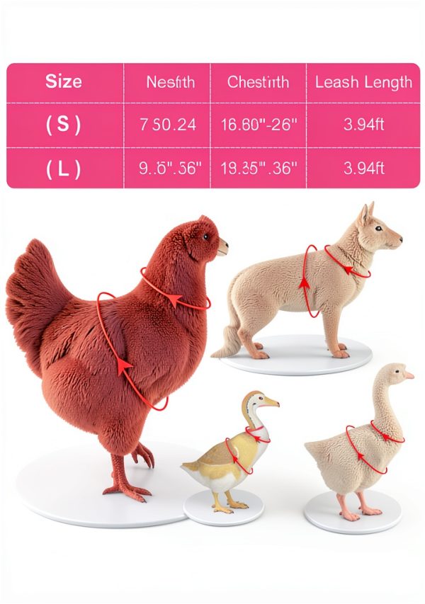 Adhafera Chicken Harness Adjustable Breathable Pet Walking-4