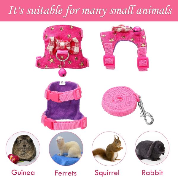 SATINIOR Small Animal Harness Soft Material Leash Control-1