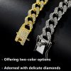 DKJEkdje Cat Collar Cuban Link Rhinestones Gold Silver-2