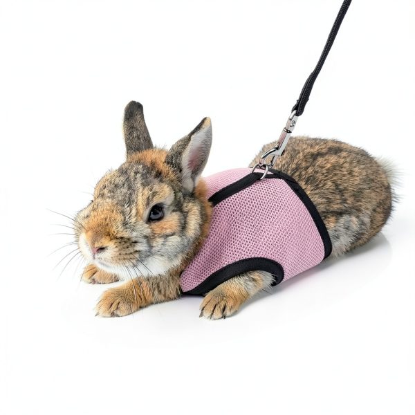 Niteangel Rabbit Harness Adjustable Mesh Leash for Rabbits-4