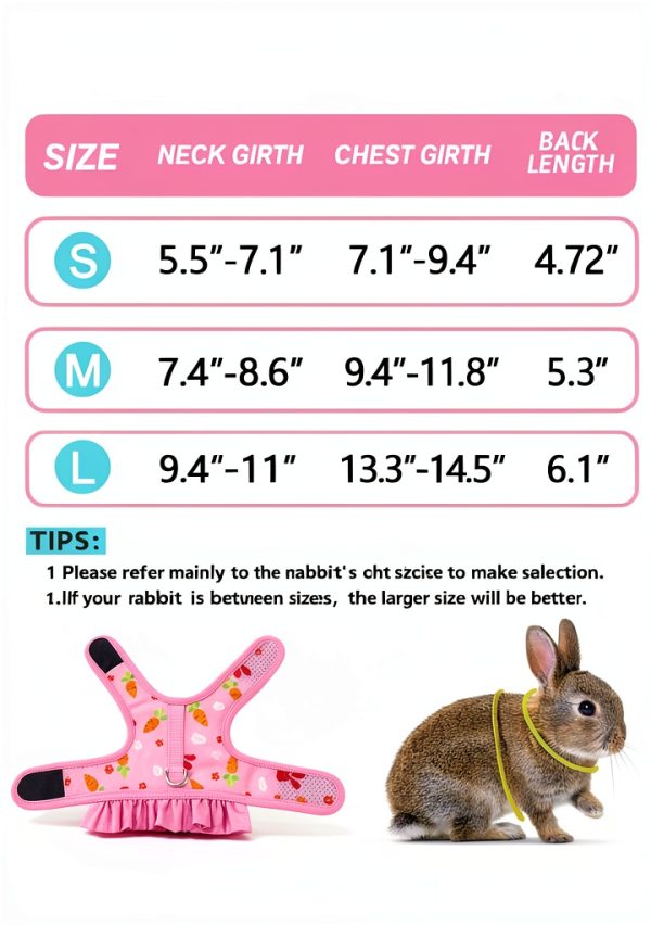 YOUALSO Rabbit Harness Soft Mesh Cute Carrot Design-2