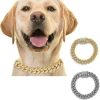 DKJEkdje Cat Collar Cuban Link Rhinestones Gold Silver-5