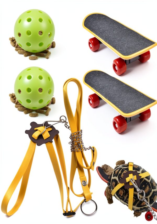 LIHang Turtle Harness Skateboard Pet Adventure Toy Yellow-0