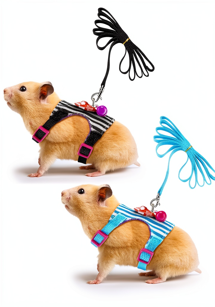 SATINIOR small pet harness being worn by a rabbit in a garden
