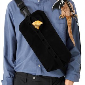 Watfoon Lizard Sling Carrier Handmade Flannel Reptile Leash-0