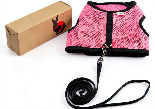 Niteangel Rabbit Harness Adjustable Mesh Leash for Rabbits-5