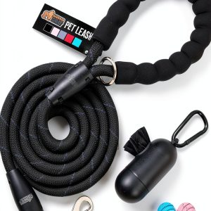 Gorilla Grip Dog Leash Nylon Reflective Waste Bag Dispenser-0