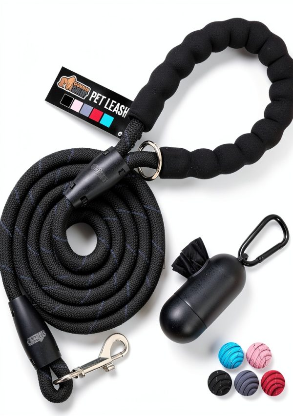Gorilla Grip Dog Leash Nylon Reflective Waste Bag Dispenser-0