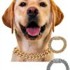 DKJEkdje Cat Collar Cuban Link Rhinestone Pet Accessory-5