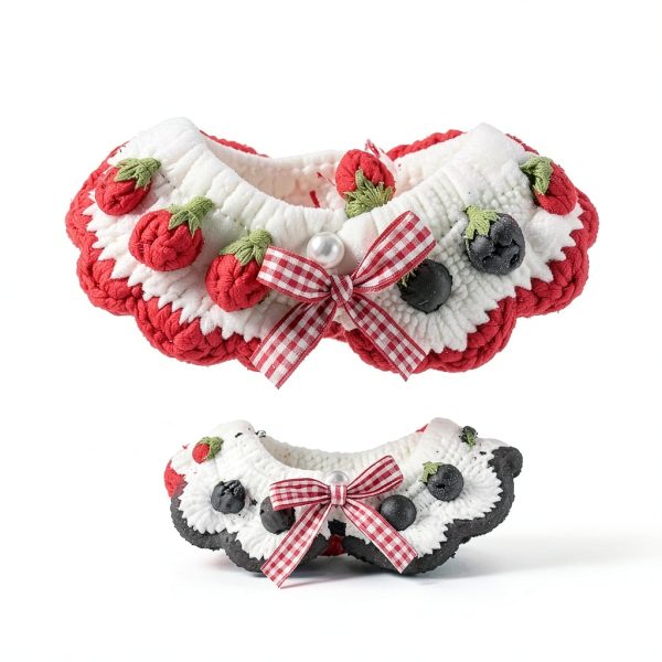 Aoeeki Handmade Cat Collar Breakaway Design Strawberry Style-2