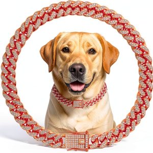 Khendyogn Dog Chain Collar Zinc Alloy Diamond Decoration-0