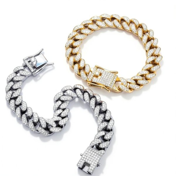 DKJEkdje Cat Collar Cuban Link Rhinestone Pet Accessory-3