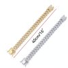 DKJEkdje Cat Chain Collar Cuban Link Rhinestones Gold Silver-1