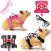 SATINIOR Small Pet Harness Soft Material Leash Safety-0