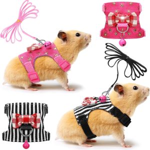 SATINIOR Small Pet Harness Soft Material Leash Safety-0