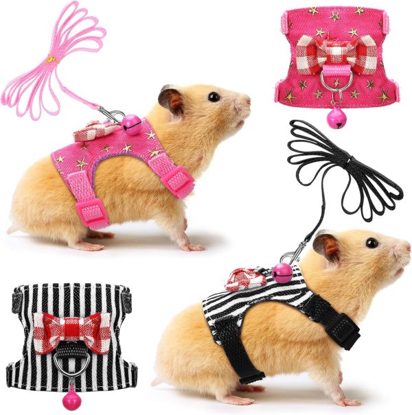 SATINIOR Small Pet Harness Soft Material Leash Safety-0