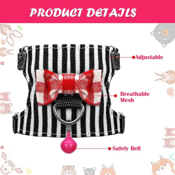 SATINIOR Small Pet Harness Soft Material Leash Safety-5