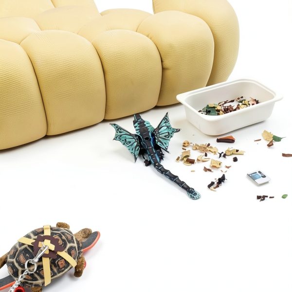 LIHang Turtle Harness Skateboard Pet Adventure Toy Yellow-3