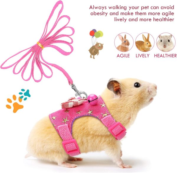 SATINIOR Small Animal Harness Soft Material Leash Control-3