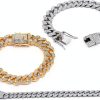 DKJEkdje Cat Chain Collar Cuban Link Rhinestones Gold Silver-4