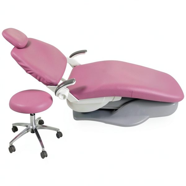 Dental Chair Covers Leather Waterproof PU Leather 4Pcs Set Pink-0