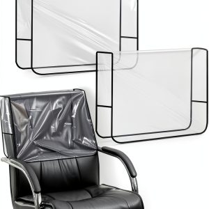Salon Chair Cover 2pcs Black Edge Clear Reusable Protectors by Larrel-0